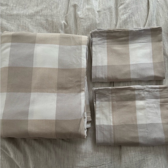 Boll & Branch Flannel Buffalo Check Duvet Cover Set King - Picture 2 of 4